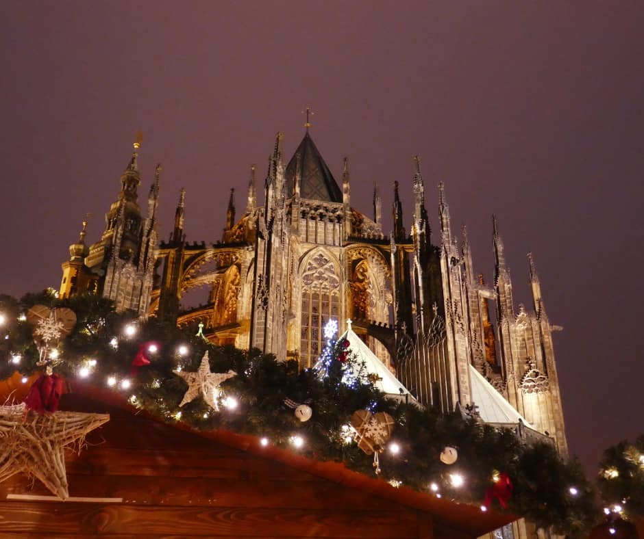 Prague castle at Christmas