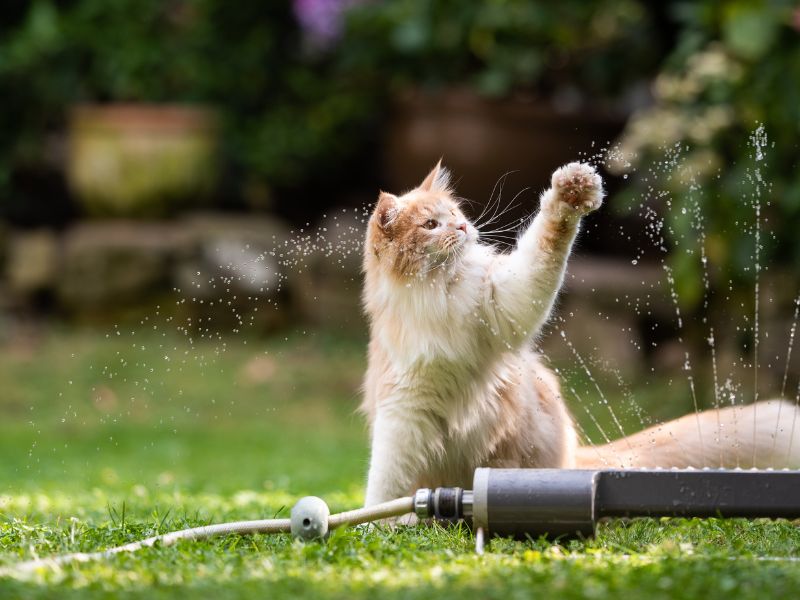 Cat with Sprinkler