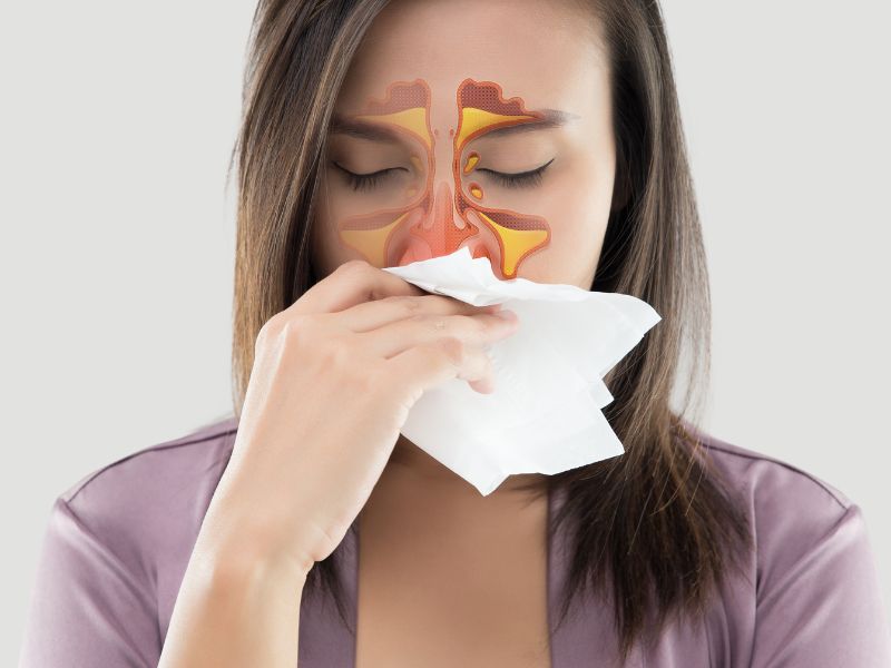 Woman with sinusitis