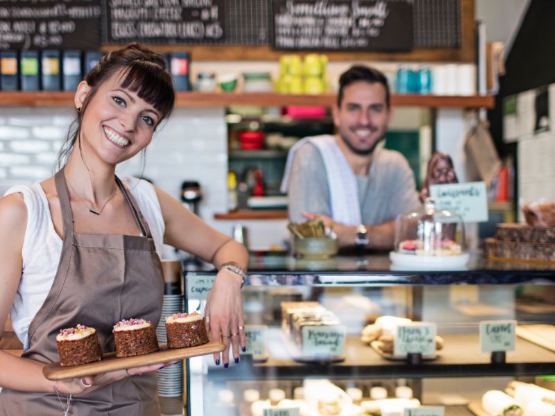 Smiling Coffee Shop Staff 