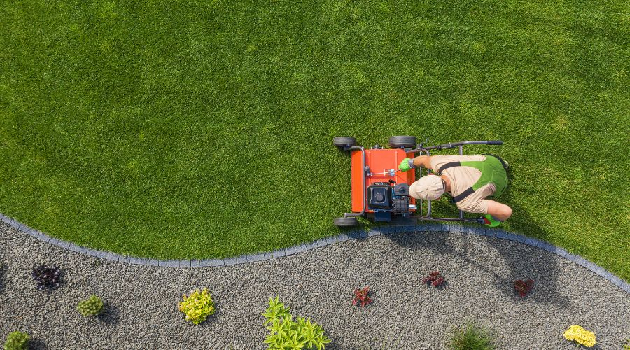 Aerating lawn