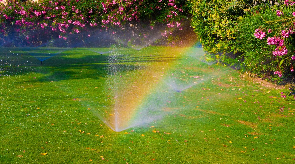 Lawn sprinkler on a timer