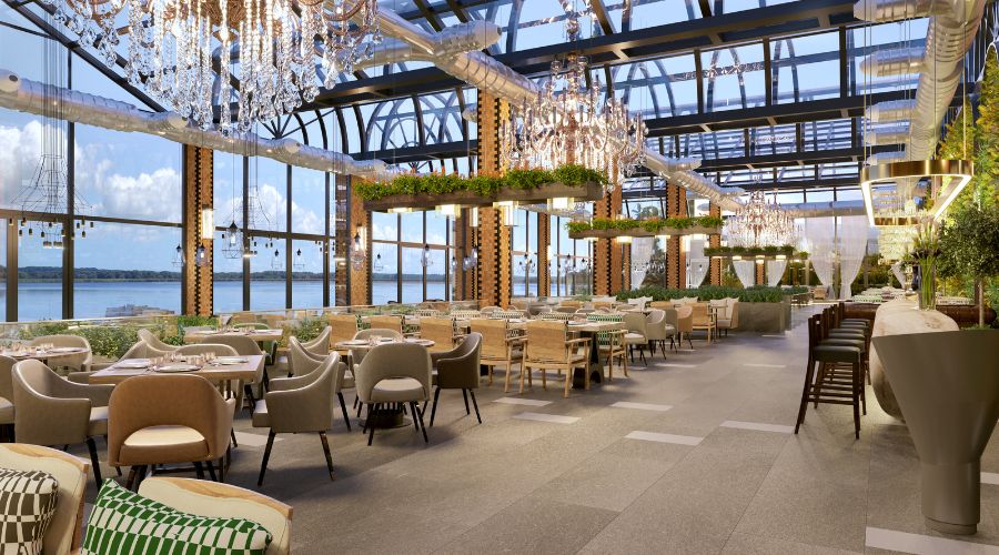 Transforming Your Space: Restaurant Design Resources include taking advantage of a beautiful view