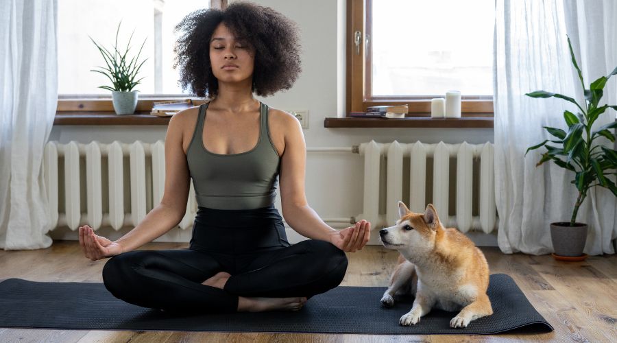 Yoga with dog