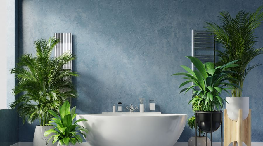 Bathroom with plants 