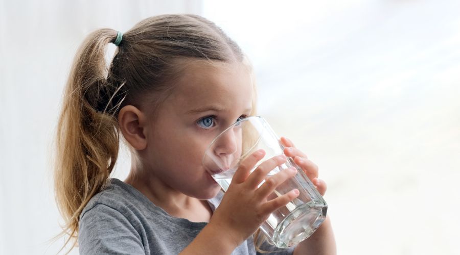 Child drinking water