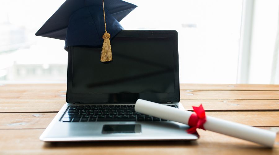 Diploma and lap top