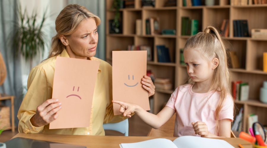 Girl expressing emotions