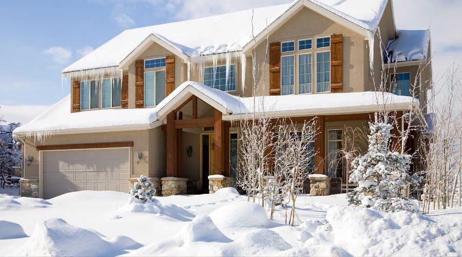 Snow covered house