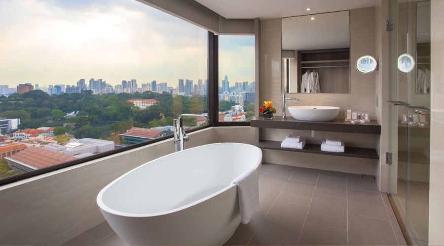 Studio Bathroom at the Carlton  Hotel Singapore