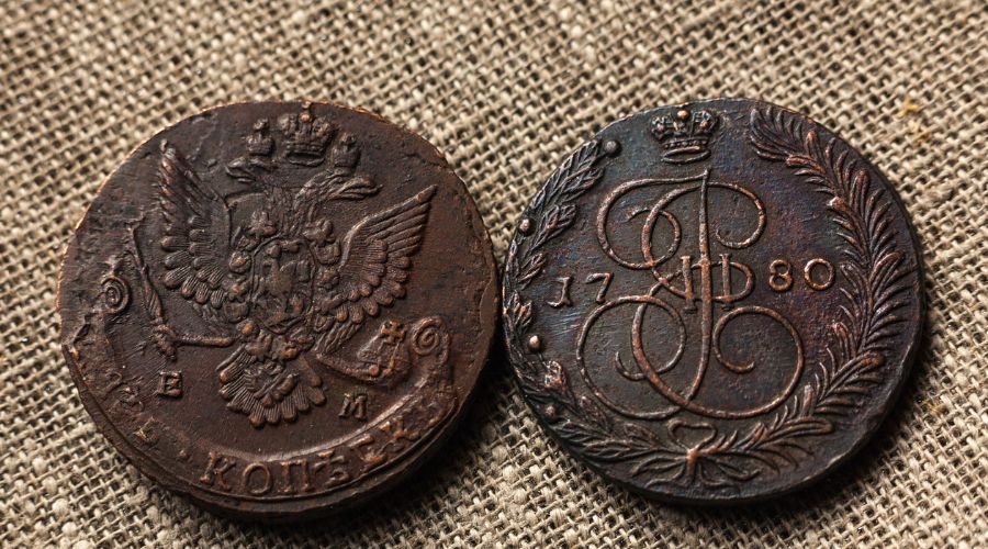 Vintage copper coins