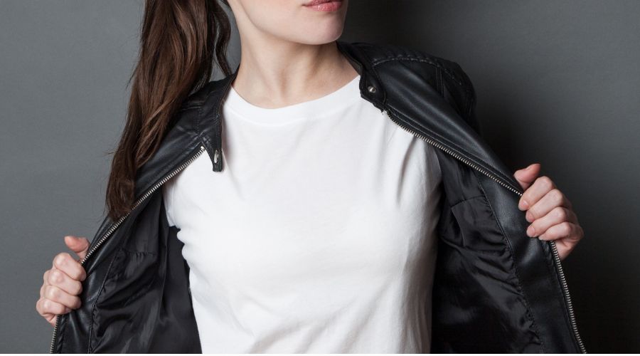 How to style a white tee with leather