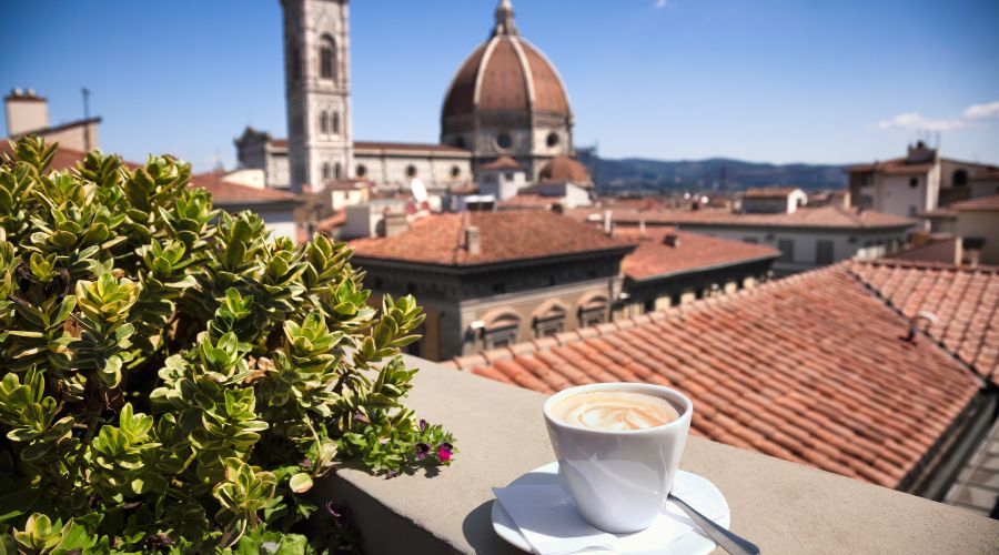 Coffee overlooking Florence Cathedral