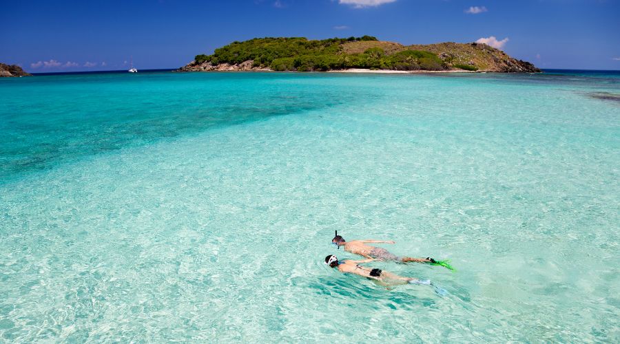 Couple snorkelling